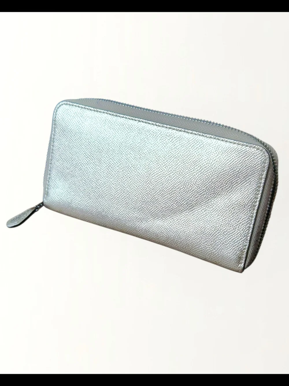Coach Wallet Metallic Gold Pebbled Leather Zip Around